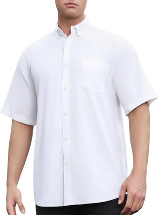 Plus Size Men's Linen Cotton Short Sleeve Shirts