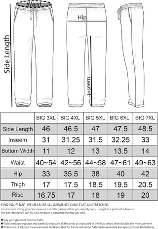 Big Men's Cargo Sweatpants; Plus Sizes