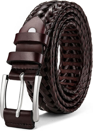 Big and Tall Leather Braided Belts for Men