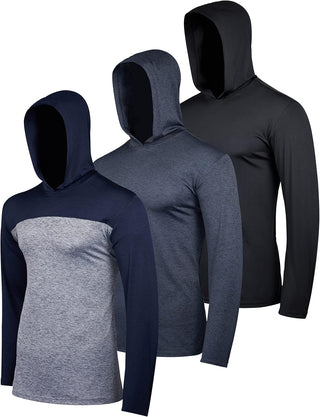 Big Men's Dry Fit Wicking Hoodie (Big and tall)- 3 pack