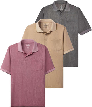 Big Men Polo Shirt for Big & Tall- 3 Pack