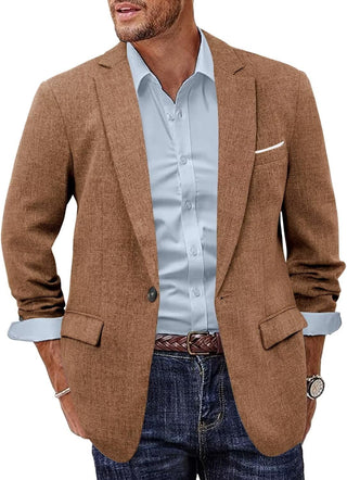 Plus Sized Linen Suit Jacket for Big Men