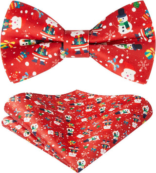 Christmas Bow Tie and Pocket Square Set