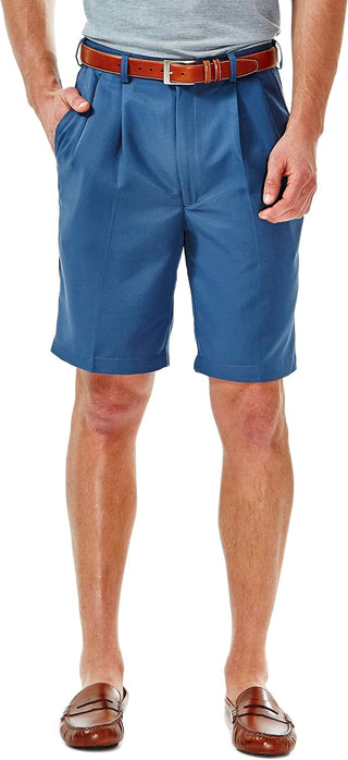 Plus Sized Men's Pleat Front Big Expandable Waistband Shorts