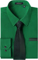 B02-Dress Shirt Green  Black Tie