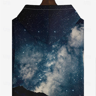 Plus Size Graphic Sky / Galaxy Big Men's Hoodie