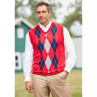 Men'S Big & Tall V-Neck Argyle Sweater Vest