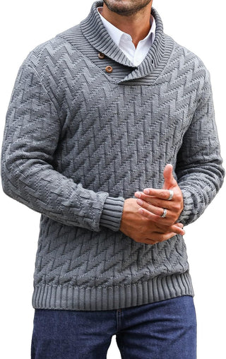 Shawl Collar Pullover Sweater V-Neck for Big and Tall