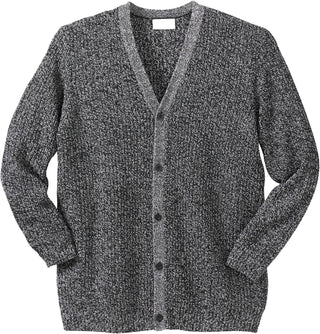 Shaker Knit V-Neck Cardigan Sweater for Big and Tall Men