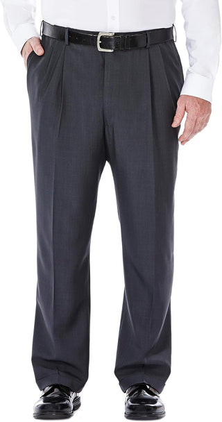 Men's Big and Tall Dress Pants Flat Front and Pleated Front