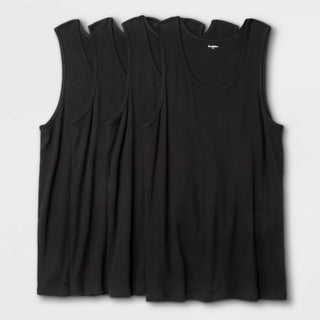 Men'S Big & Tall 4Pk Tank Top - Goodfellow & Co Black