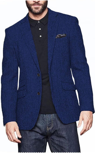 Big Mens Herringbone Tweed Blazer