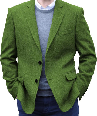 Big Men's Herringbone Tweed Blazer 