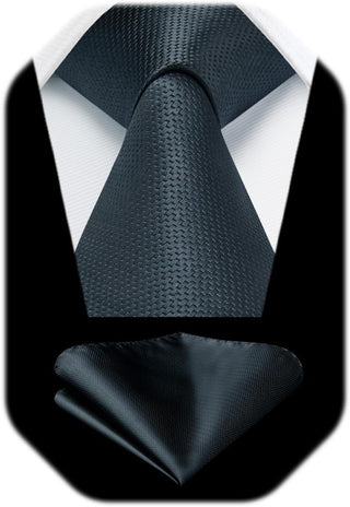 Plaid Checkered Tie Handkerchief Woven Classic Formal Men'S Necktie & Pocket Square Set