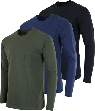 Big and Tall Long Sleeve T-Shirts: 3 Pack