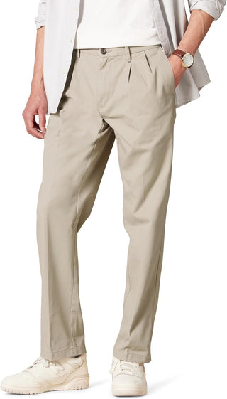 Big Men's Wrinkle-Resistant Pleated Chino Pants