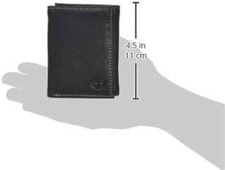 Men's Leather Trifold Wallet, Black