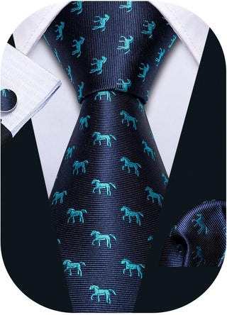 Ties for Men Designer Handkerchief Cufflink WOVEN Casual Necktie