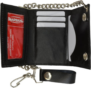 Leather Trifold Biker's Wallet