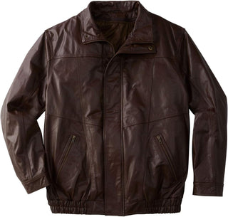 Big & Tall Men's Leather Bomber Jacket