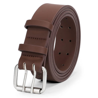 Leather Belt for Men, Mens Double Prong Casual Leather Belts for Jeans