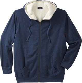 Big Men's Sherpa-Lined Fleece Plus Sized Hoodie Jacket