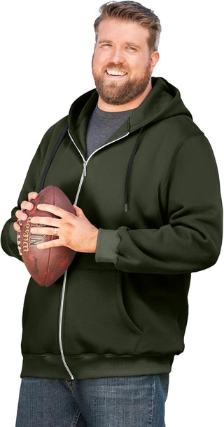 Plus Sized Men's Big & Tall Fleece Hoodie Jacket