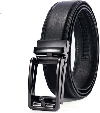 Big Leather Ratchet Dress Belt Big and Tall with Automatic Buckle