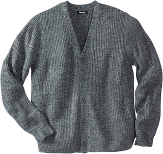 Shaker Knit V-Neck Cardigan Sweater for Big and Tall Men