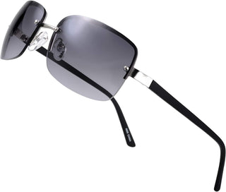 Semi-Rimless Rectangular Sunglasses for Men