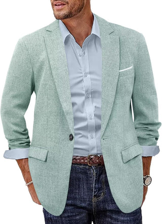 Plus Sized Linen Suit Jacket for Big Men