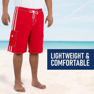 Big Mens Cargo Microfiber Beach Swim Trunks