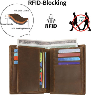 Leather RFID Blocking Bifold Wallet