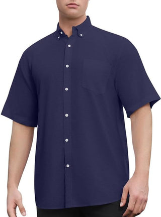 Plus Size Men's Linen Cotton Short Sleeve Shirts