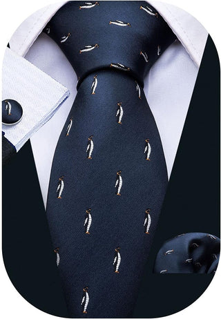 Ties for Men Designer Handkerchief Cufflink WOVEN Casual Necktie