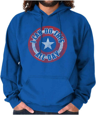 Plus Sized Men's I Can Do This All Day Star Shield Hoodie Sweatshirt