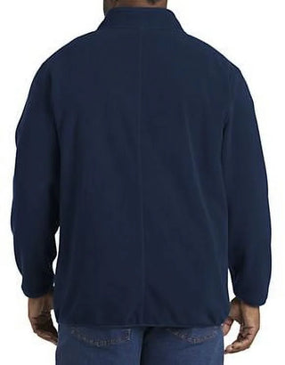 Big + Tall Essentials by  Men's Big and Tall Full-Zip Polar Fleece Jacket Navy 