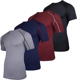 Big Men's Short Sleeve Compression Undershirt- 4 pack