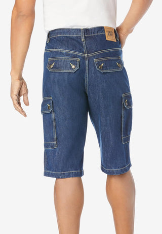 Plus Sized Men's Big & Tall Denim Cargo Shorts