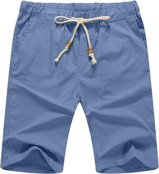 Big Men's Linen Shorts Plus Sized Drawstring Shorts