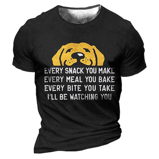 Big Mens Graphic Shirt Tee Dog Letter Crew Neck Clothing Apparel