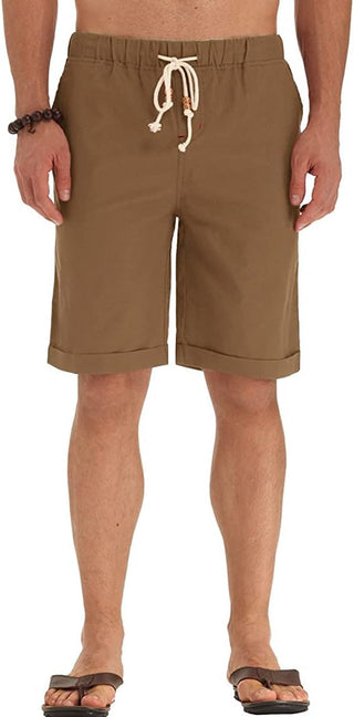 Big Men's Linen Shorts Plus Sized Drawstring Shorts