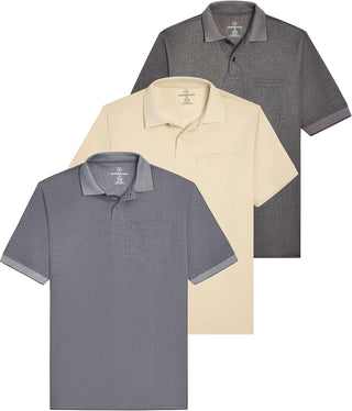 Big Men Polo Shirt for Big & Tall- 3 Pack