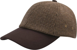 Wool Baseball Cap for Men Adjustable Tweed Hat