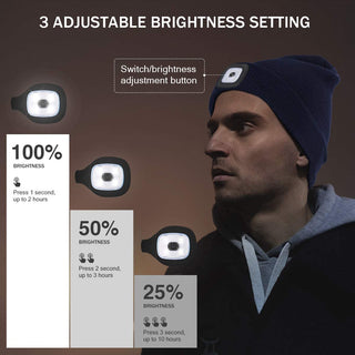 Mens Beanie with LED Light