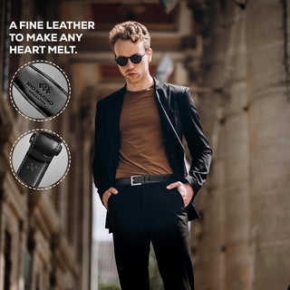 Big Men's Genuine Leather Dress Belt 