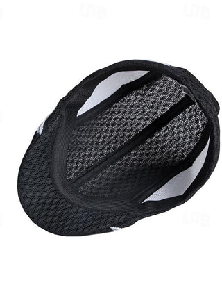 Men'S Flat Cap Ascot Hat Newsboy Hat Black White Polyester Patchwork Fashion Casual Street Daily Color Block Adjustable Sunscreen Breathable