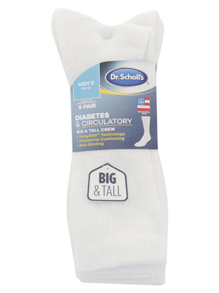 Big and Tall Diabetes & Circulatory Mens Socks- 6 pack