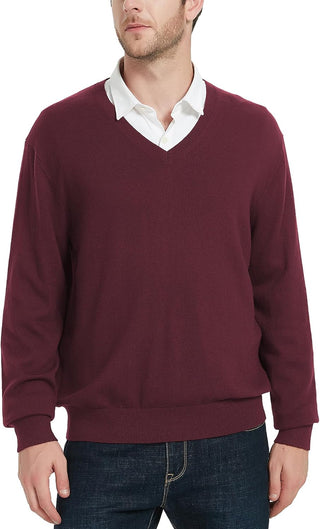 Men's Big and Tall Wool Blend V-Neck Sweater