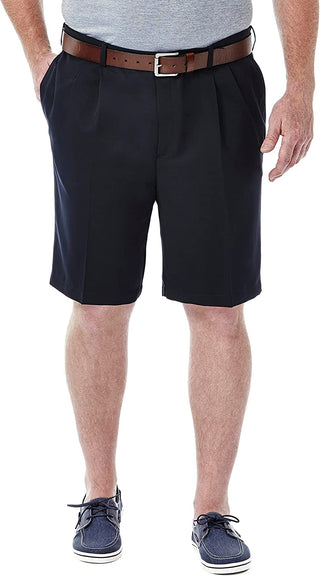 Plus Sized Men's Pleat Front Big Expandable Waistband Shorts